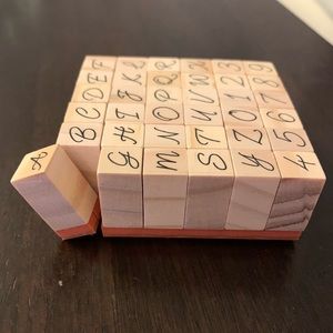 36-Piece Rubber Stamp Set, Alphabet/Numbers